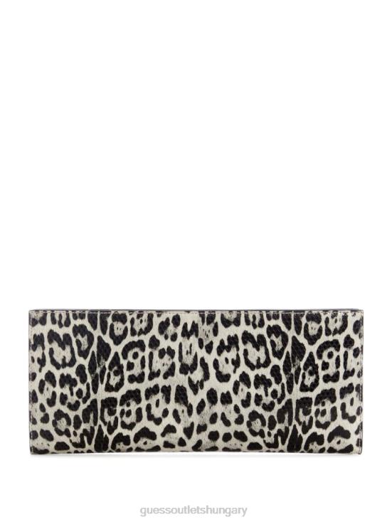 GUESS Black W/Punch 8ZX4F2962 Centre Stage Leopard Clutch
