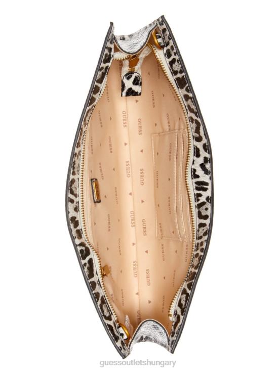 GUESS Black W/Punch 8ZX4F2962 Centre Stage Leopard Clutch