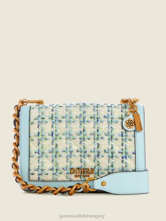 GUESS Aqua 8ZX4F2974 Abey Tweed Crossbody