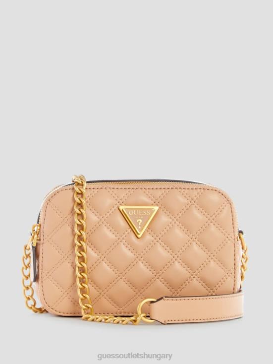GUESS Beige Overflow 8ZX4F2875 Giully Quilted Camera Crossbody