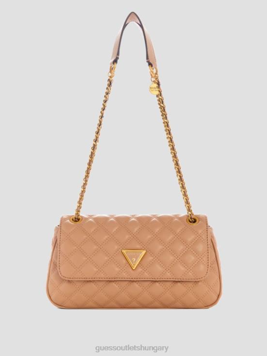 GUESS Beige Overflow 8ZX4F2885 Giully Quilted Convertible Crossbody