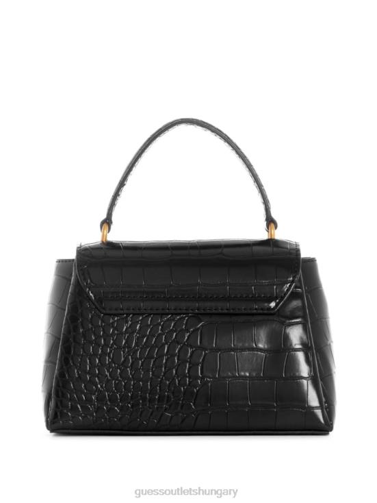 GUESS Black Floral Print 8ZX4F2784 Montreal Faux-Crocodile Mini Crossbody