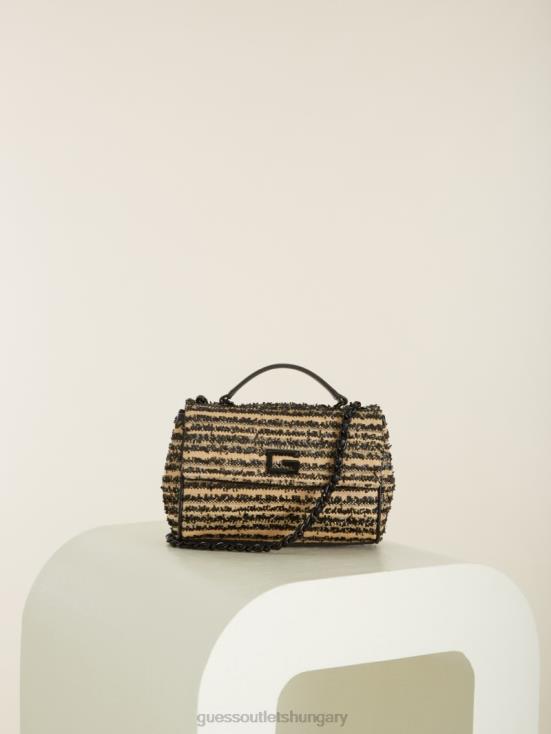 GUESS Black Floral Print 8ZX4F2899 Kimi Small Convertible Crossbody