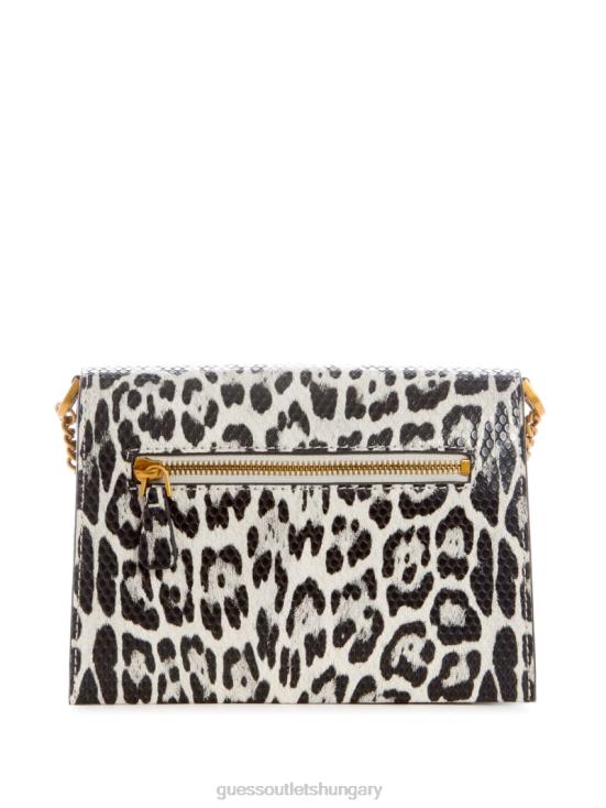 GUESS Black W/Punch 8ZX4F3325 Centre Stage Leopard Crossbody