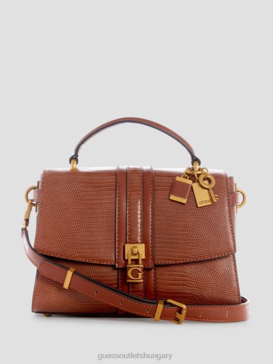 GUESS Cognac 8ZX4F2825 Ginevra Textured Top Handle Crossbody