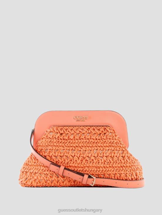 GUESS Coral 8ZX4F2966 Liguria Crochet Straw Frame Clutch