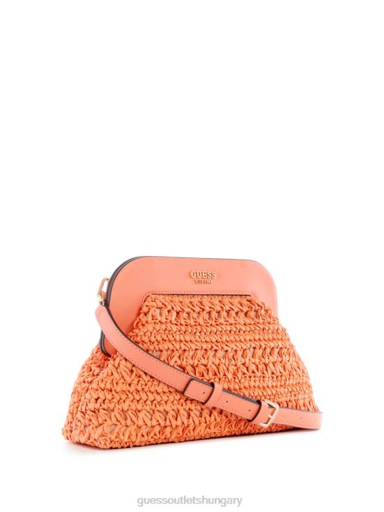GUESS Coral 8ZX4F2966 Liguria Crochet Straw Frame Clutch