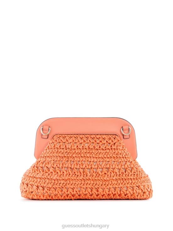 GUESS Coral 8ZX4F2966 Liguria Crochet Straw Frame Clutch