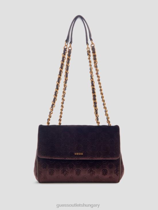 GUESS Del Rey Black Wash 8ZX4F2915 Inia Velvet Convertible Crossbody