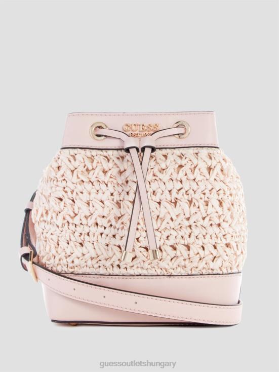 GUESS Dip Dye 8ZX4F2960 Liguria Crochet Straw Bucket Bag