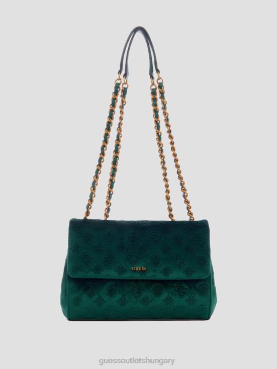 GUESS Green 8ZX4F2938 Inia Velvet Convertible Crossbody
