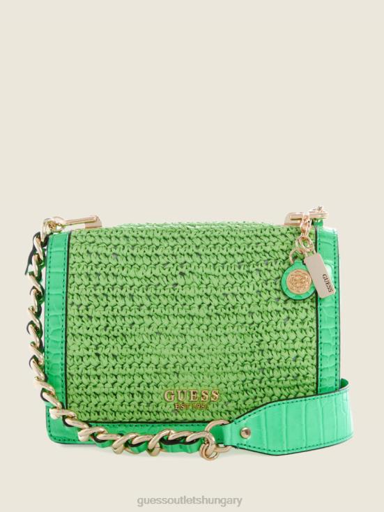 GUESS Grey-Yarn Dye 8ZX4F2982 Abey Straw Crossbody