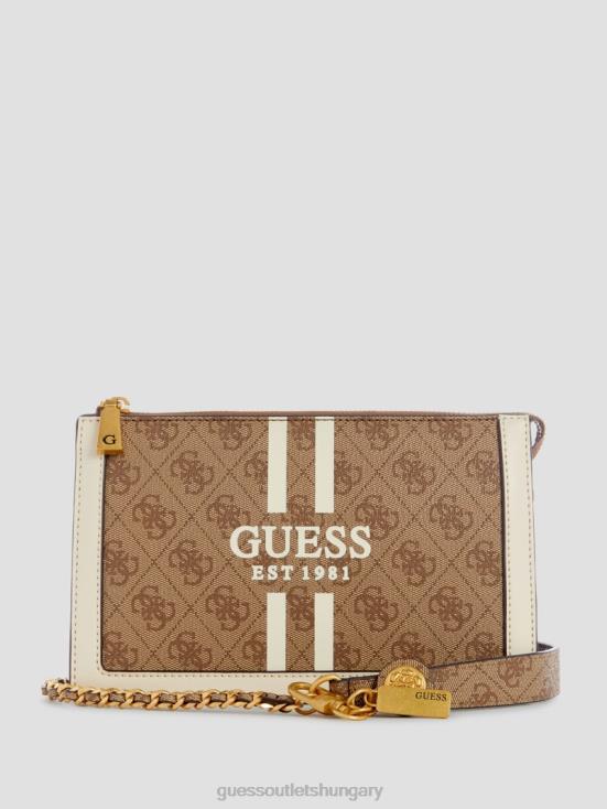 GUESS Latte Logo 8ZX4F2836 Abey Quattro G Multi Compartment Crossbody