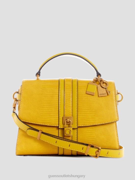 GUESS Mustard 8ZX4F2942 Ginevra Textured Top Handle Crossbody