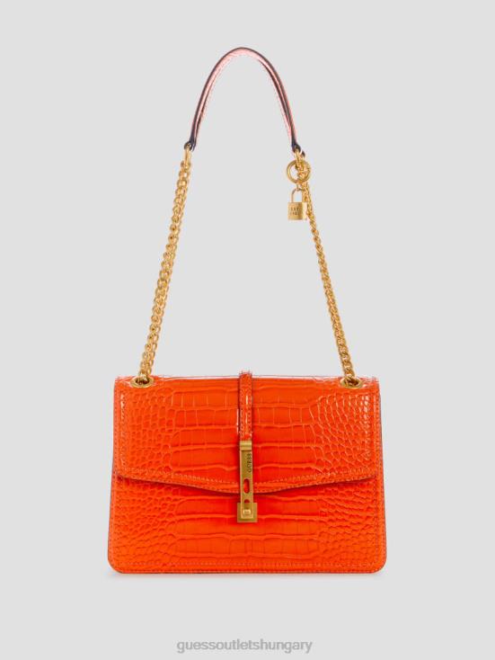 GUESS Orange 8ZX4F2763 James Croc Convertible Bag