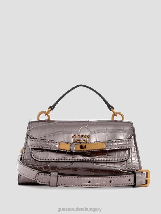 GUESS Pewter 8ZX4F2888 Enisa Micro Mini Crossbody