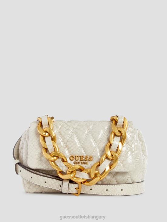 GUESS White 8ZX4F2805 Dema Quilted Mini Crossbody Bag