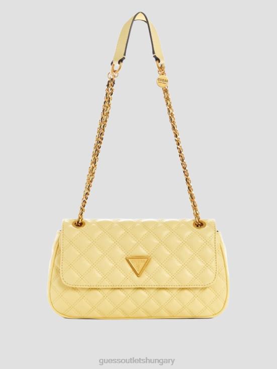 GUESS Yellow 8ZX4F2766 Giully Quilted Convertible Crossbody