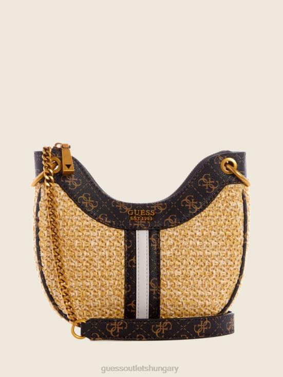 GUESS Bleu/Bella Sera Wash 8ZX4F2993 Kasinta Raffia Mini Hobo Bag