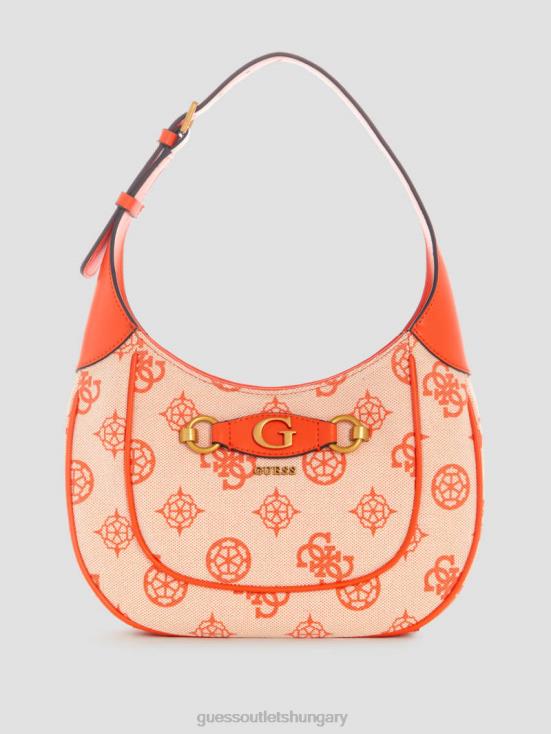 GUESS Orange/Bright Orange 8ZX4F3066 Izzy Logo Hobo Bag