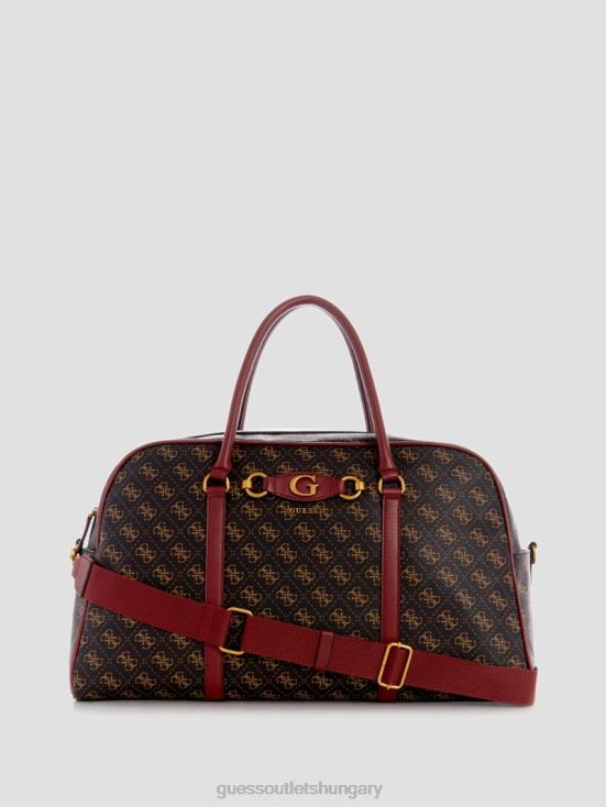GUESS Brown Logo/Merlot 8ZX4F3193 Izzy Weekender Duffle Bag