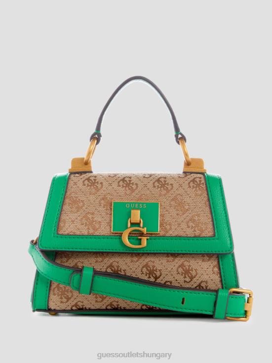 GUESS Green 8ZX4F2968 Stephi Jacquard Logo Micro Mini Bag