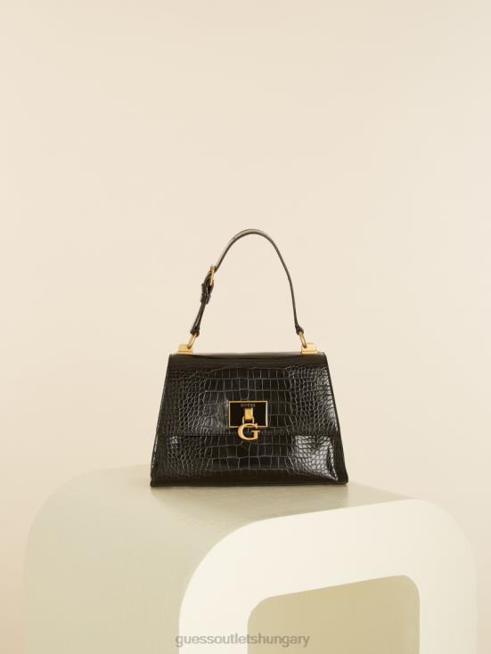 GUESS Black 8ZX4F3292 Stephi Top-Handle Flap Bag