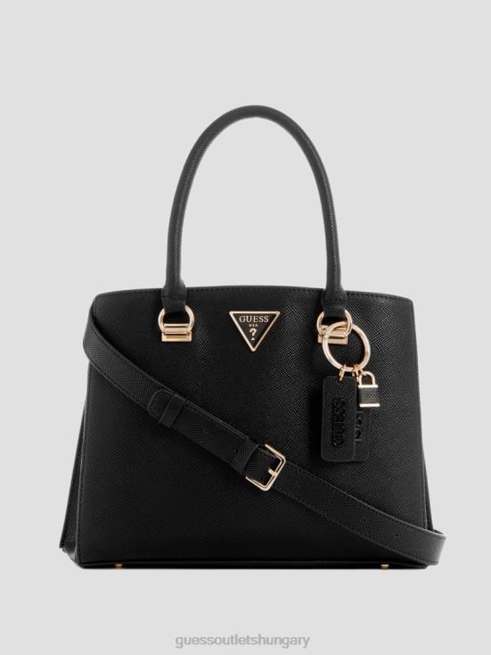 GUESS Black Floral Print 8ZX4F2823 Noelle Girlfriend Satchel