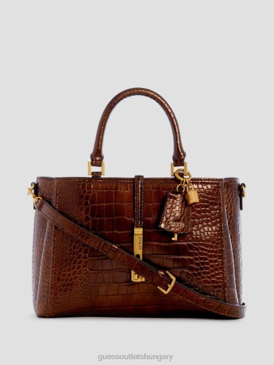 GUESS Bronze 8ZX4F2761 James Croc Girlfriend Satchel