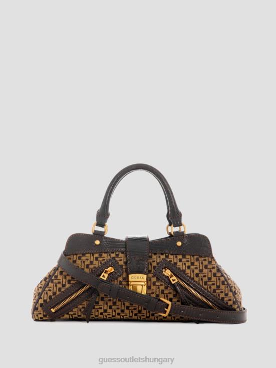 GUESS Brown Multi 8ZX4F3042 Belle Vintage Small Girlfriend Satchel