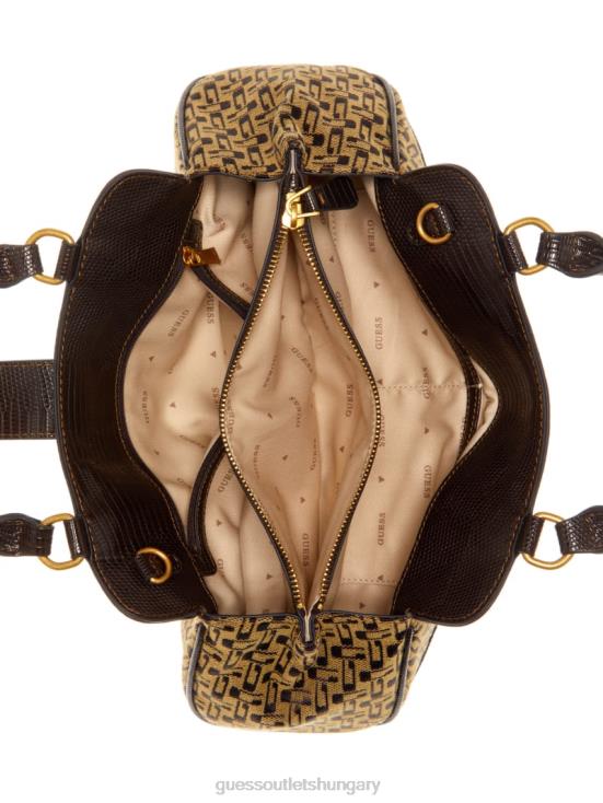 GUESS Brown Multi 8ZX4F3042 Belle Vintage Small Girlfriend Satchel