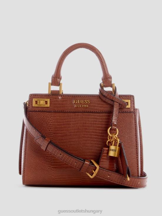 GUESS Cognac 8ZX4F3260 Katey Lizard Mini Satchel