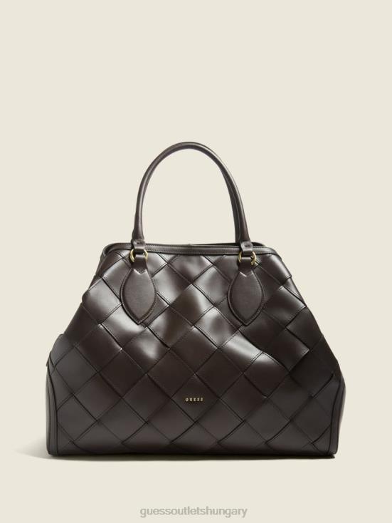 GUESS Dark Bleach 8ZX4F3271 Giorgia Leather Maxi Satchel