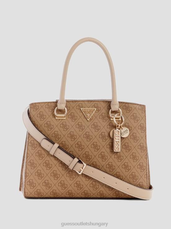 GUESS Latte Logo 8ZX4F2931 Noelle Quattro G Girlfriend Satchel