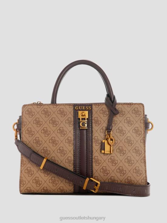 GUESS Latte Logo 8ZX4F2952 Ginevra Logo Elite Society Satchel