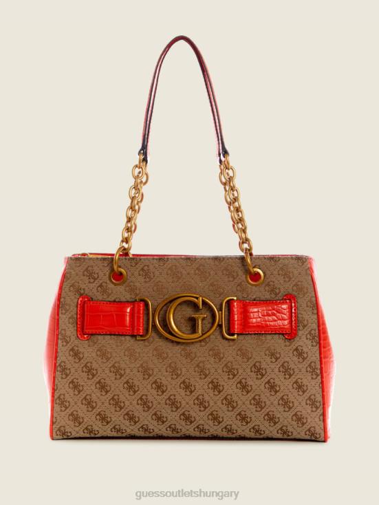 GUESS Latte/Orange 8ZX4F3124 Aviana Luxury Satchel