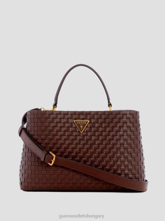 GUESS Mahogany 8ZX4F2822 Lisbet Woven Satchel