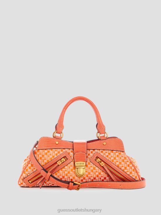 GUESS Orange Logo 8ZX4F3049 Belle Vintage Small Girlfriend Satchel
