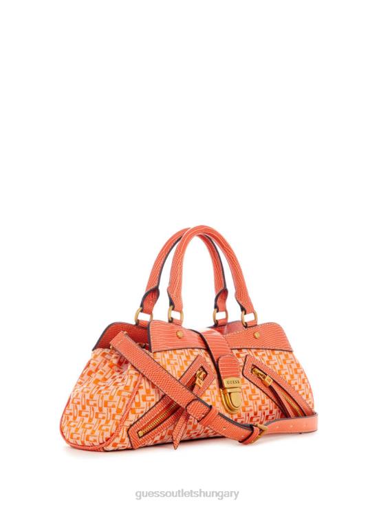 GUESS Orange Logo 8ZX4F3049 Belle Vintage Small Girlfriend Satchel
