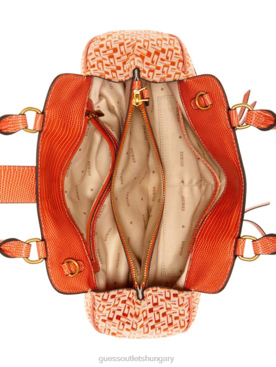 GUESS Orange Logo 8ZX4F3049 Belle Vintage Small Girlfriend Satchel