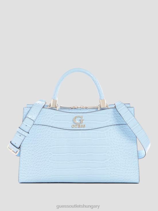 GUESS Powder Blue 8ZX4F2813 Nell Croc Girlfriend Satchel