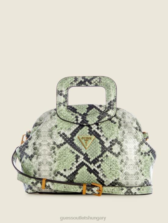 GUESS Sea Spray 8ZX4F2976 Errin Snakeskin Small Frame Satchel