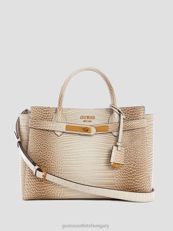 GUESS White 8ZX4F2871 Enisa High Society Satchel
