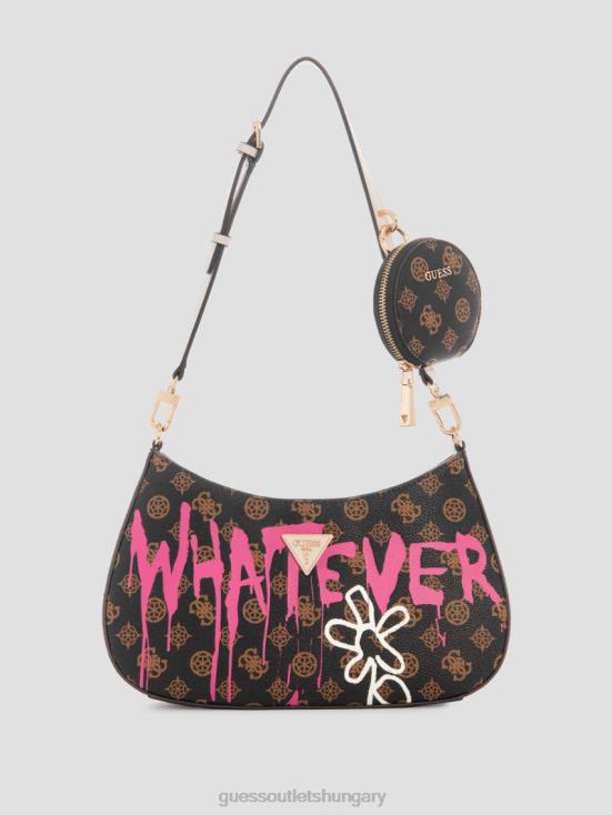GUESS 820 Melon 8ZX4F3043 Whatever Graffiti Art Shoulder Bag