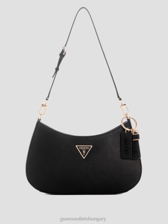 GUESS Black Floral Print 8ZX4F3016 Noelle Shoulder Bag