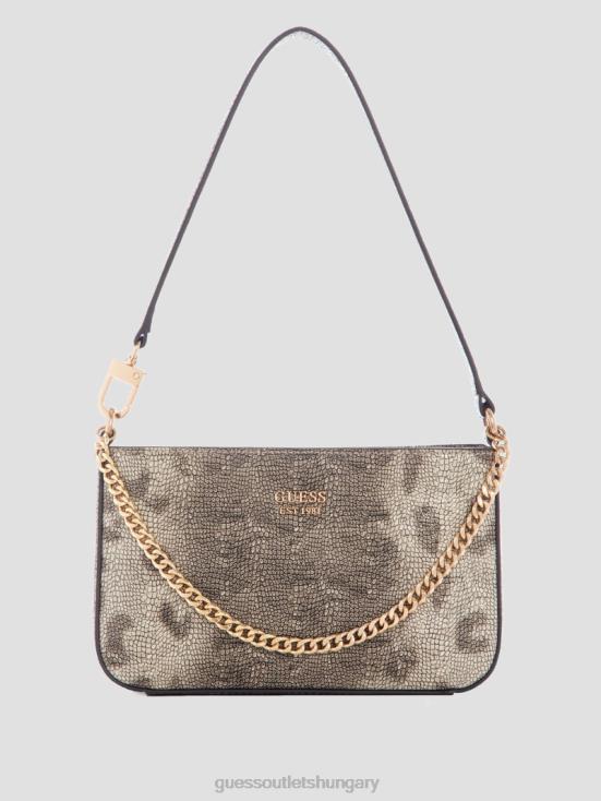 GUESS Honey Dew 8ZX4F3054 Katey Python Mini Top-Zip Shoulder