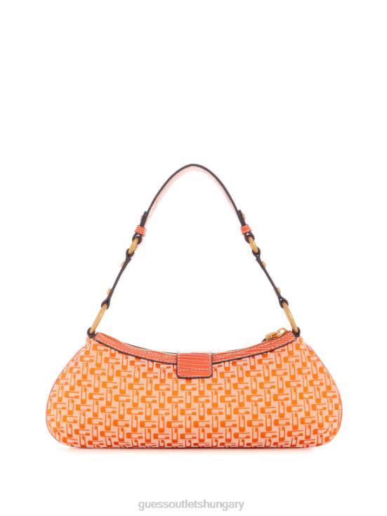 GUESS Orange Logo 8ZX4F3001 Belle Vintage Zip-Top Shoulder Bag