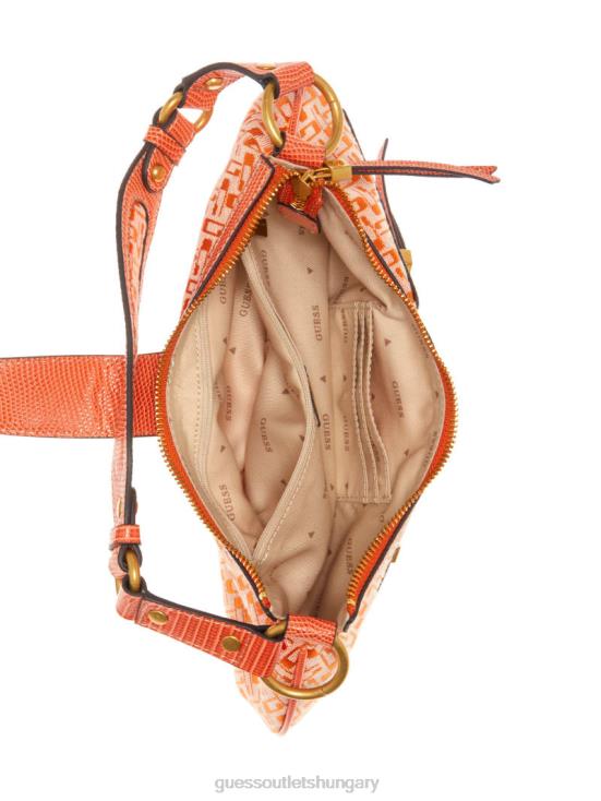 GUESS Orange Logo 8ZX4F3001 Belle Vintage Zip-Top Shoulder Bag