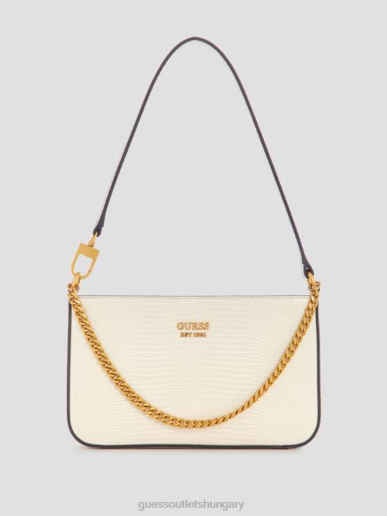GUESS White 8ZX4F3002 Katey Mini Lizard Shoulder Bag