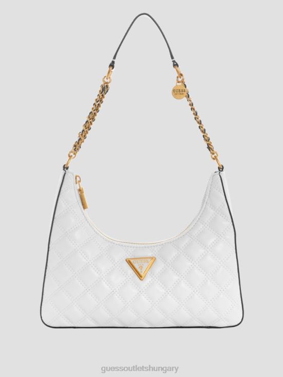 GUESS White Multi 8ZX4F3000 Giully Top-Zip Shoulder Bag